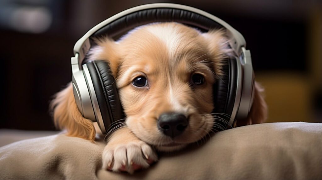 강아지가 좋아하는 음악 글 중 음악을 듣고 있는 강아지 사진